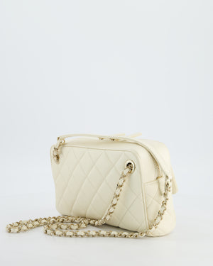 Chanel Camera Bag with Removable Wallet in Ivory Caviar Leather with Champagne Gold Hardware