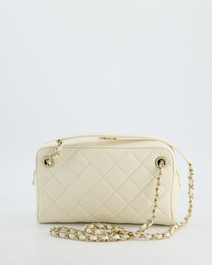 Chanel Camera Bag with Removable Wallet in Ivory Caviar Leather with Champagne Gold Hardware