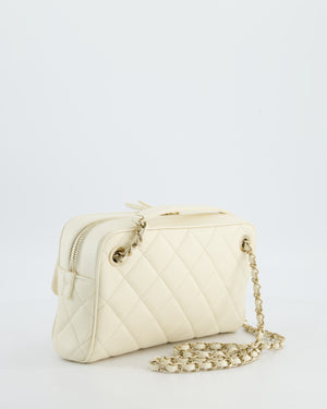 Chanel Camera Bag with Removable Wallet in Ivory Caviar Leather with Champagne Gold Hardware
