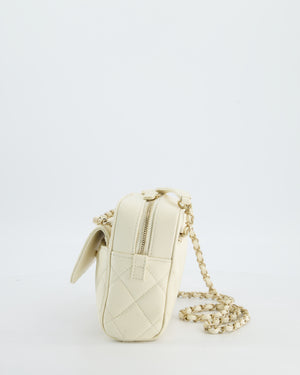 Chanel Camera Bag with Removable Wallet in Ivory Caviar Leather with Champagne Gold Hardware