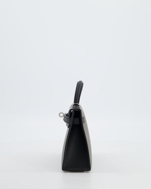 *SUPER RARE* Hermès HSS Mini Kelly II 20 Bag in Gris Meyer & Black Epsom Leather and Palladium Hardware