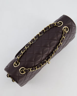 *HOT* Chanel Dark Chocolate Classic Medium Double Flap Bag in Caviar Leather with Champagne Gold Hardware