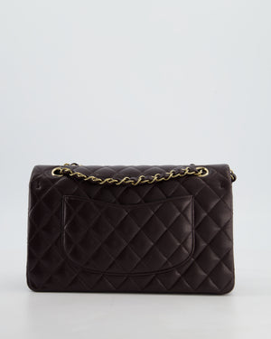 *HOT* Chanel Dark Chocolate Classic Medium Double Flap Bag in Caviar Leather with Champagne Gold Hardware