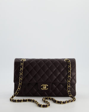 *HOT* Chanel Dark Chocolate Classic Medium Double Flap Bag in Caviar Leather with Champagne Gold Hardware