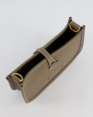 Hermès Mini Evelyne Bag in Etoupe Clemence Leather with Gold Hardware