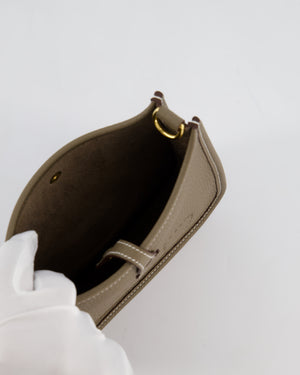 Hermès Mini Evelyne Bag in Etoupe Clemence Leather with Gold Hardware
