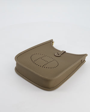 Hermès Mini Evelyne Bag in Etoupe Clemence Leather with Gold Hardware