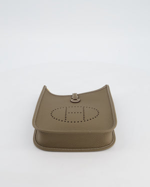 Hermès Mini Evelyne Bag in Etoupe Clemence Leather with Gold Hardware