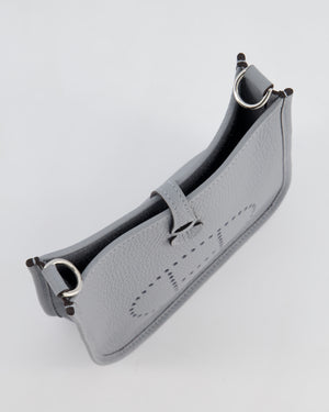 Hermès Mini Evelyne Bag in Gris Pantin Clemence Leather with Palladium Hardware