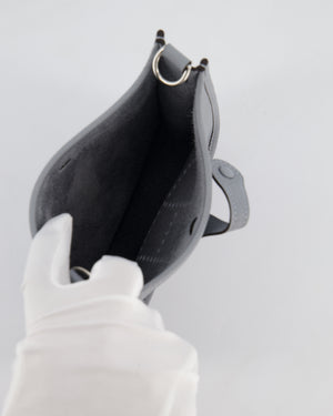 Hermès Mini Evelyne Bag in Gris Pantin Clemence Leather with Palladium Hardware