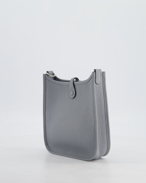 Hermès Mini Evelyne Bag in Gris Pantin Clemence Leather with Palladium Hardware