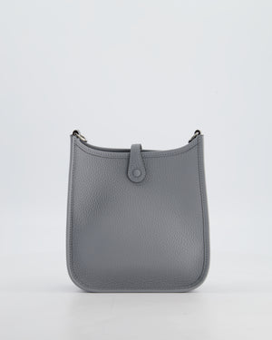 Hermès Mini Evelyne Bag in Gris Pantin Clemence Leather with Palladium Hardware