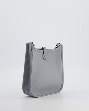 Hermès Mini Evelyne Bag in Gris Pantin Clemence Leather with Palladium Hardware