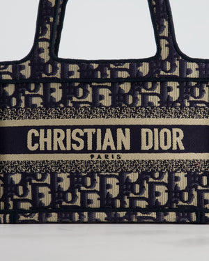 Christian Dior Mini Book Tote in Blue Oblique Embroidery