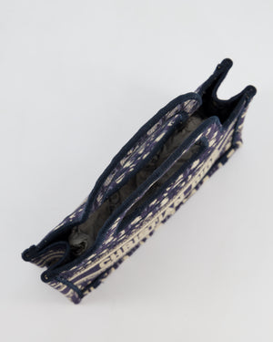 Christian Dior Mini Book Tote in Blue Oblique Embroidery