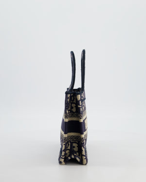 Christian Dior Mini Book Tote in Blue Oblique Embroidery