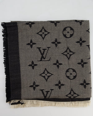 Louis Vuitton Neo Natté Monogram Wool Shawl in Black
