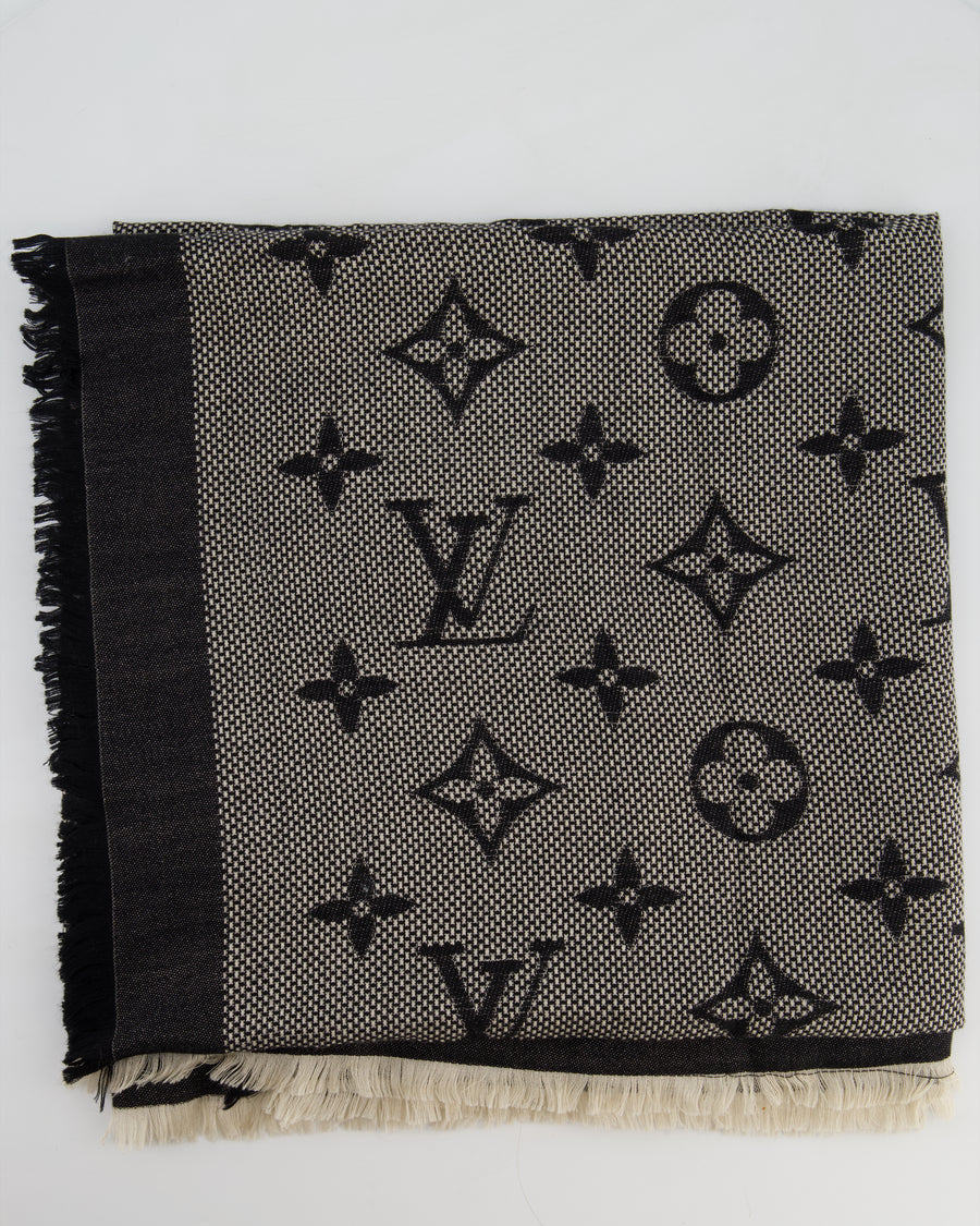 Louis Vuitton Neo Natté Monogram Wool Shawl in Black