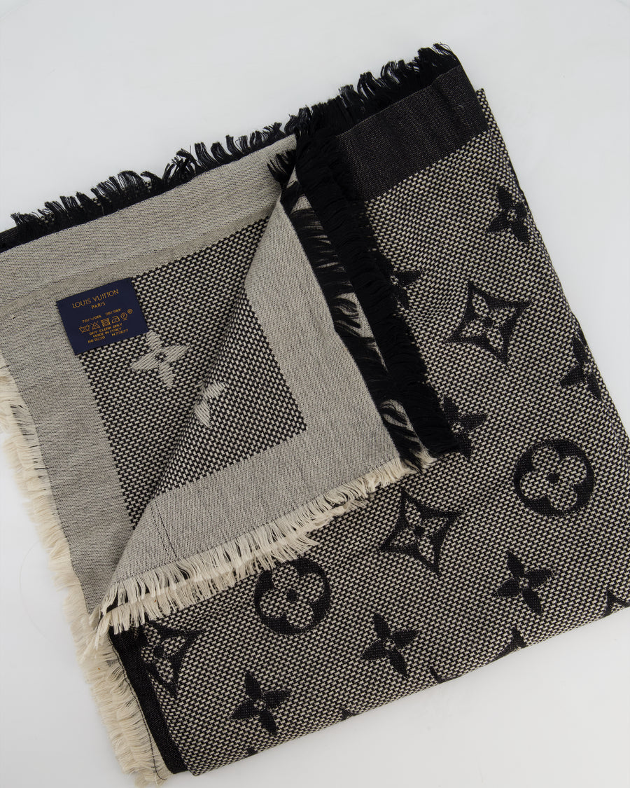 Louis Vuitton Neo Natté Monogram Wool Shawl in Black