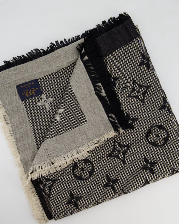 Louis Vuitton Neo Natté Monogram Wool Shawl in Black
