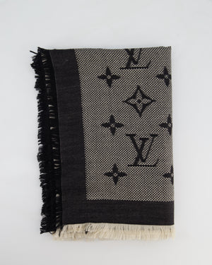 Louis Vuitton Neo Natté Monogram Wool Shawl in Black