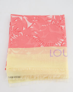 Louis Vuitton Floral Scarf in Pink and Yellow