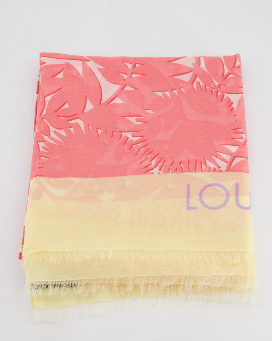 Louis Vuitton Floral Scarf in Pink and Yellow