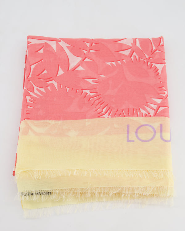 Louis Vuitton Floral Scarf in Pink and Yellow