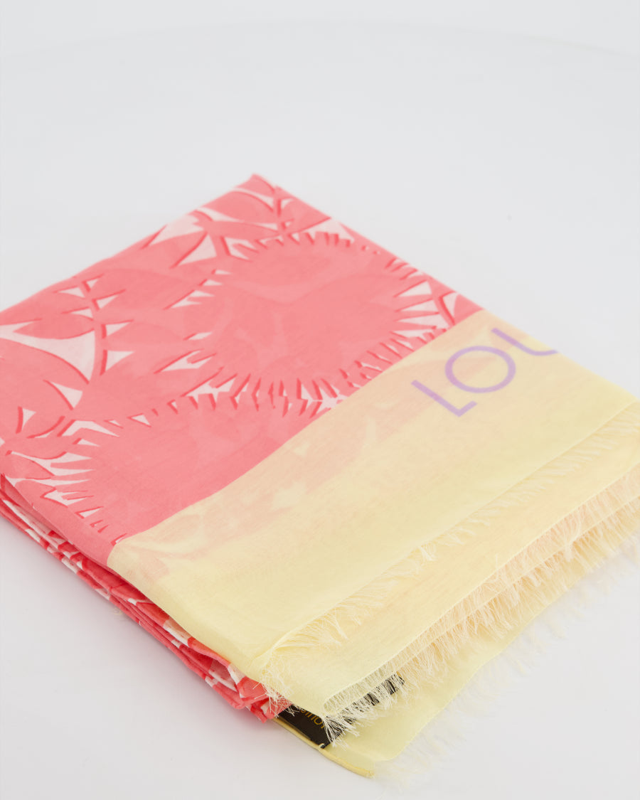 Louis Vuitton Floral Scarf in Pink and Yellow