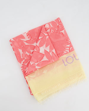 Louis Vuitton Floral Scarf in Pink and Yellow