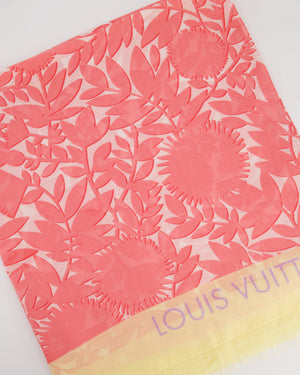 Louis Vuitton Floral Scarf in Pink and Yellow