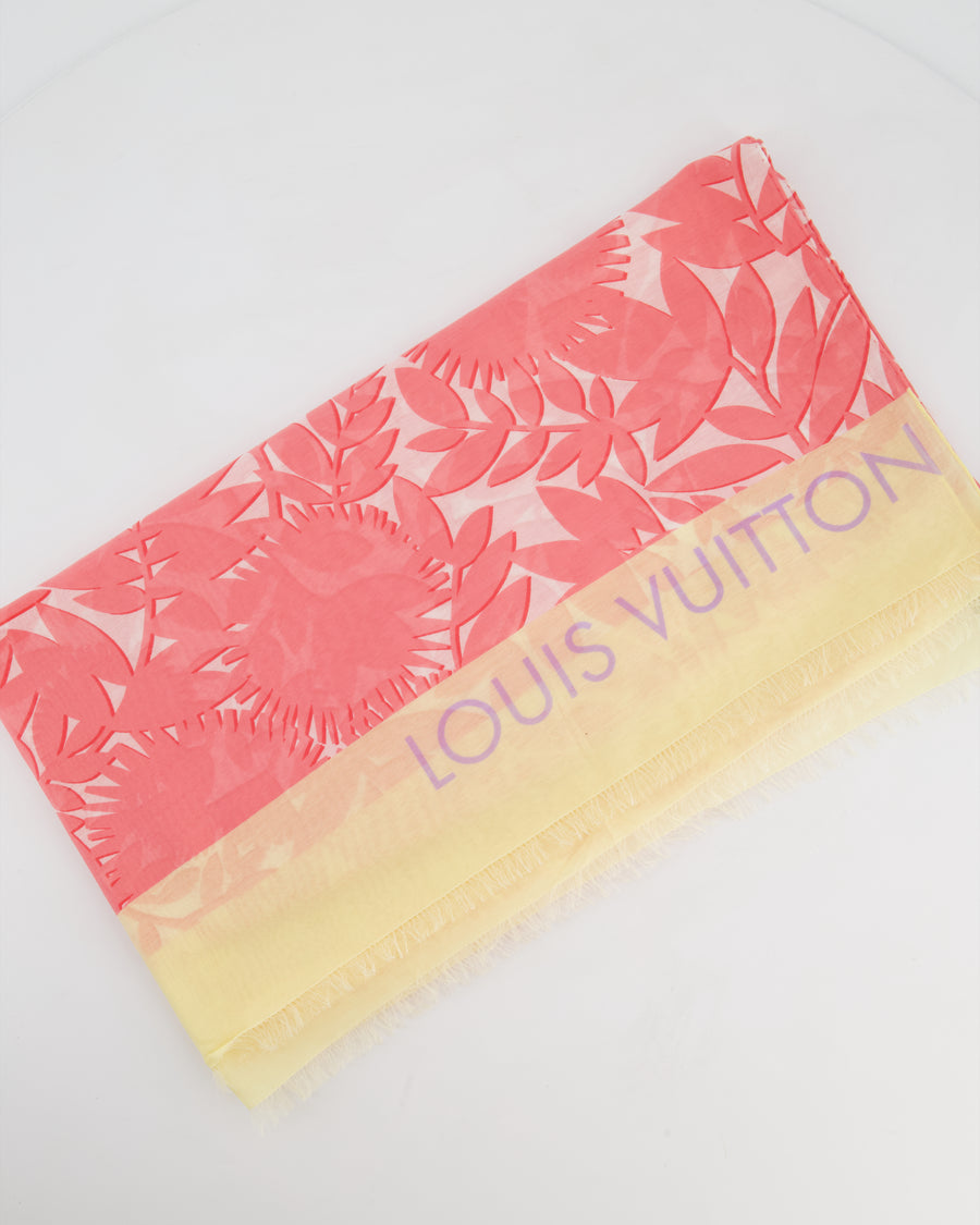 Louis Vuitton Floral Scarf in Pink and Yellow