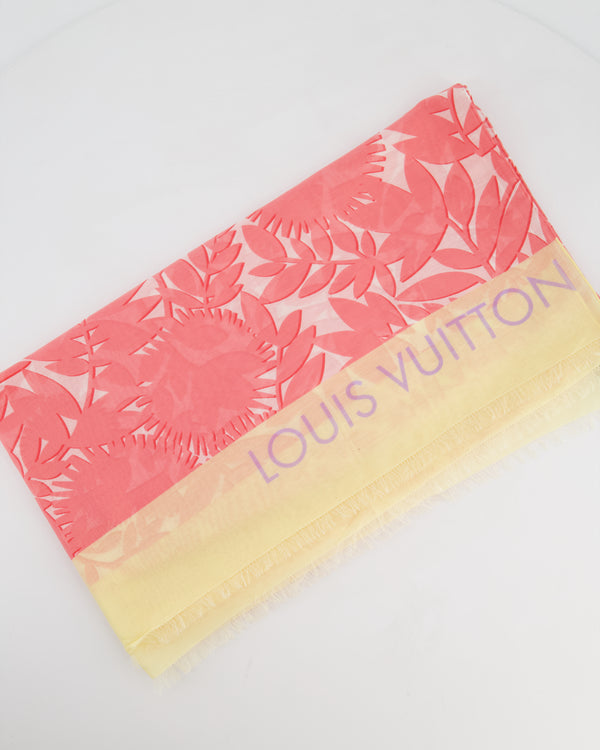 Louis Vuitton Floral Scarf in Pink and Yellow
