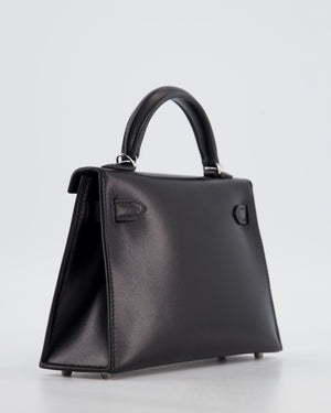 *SUPER RARE* Hermès Mini Kelly II 20 Bag in Noir Box Leather with Palladium Hardware