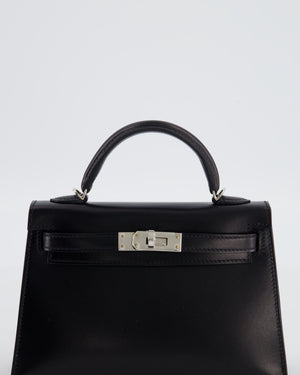 *SUPER RARE* Hermès Mini Kelly II 20 Bag in Noir Box Leather with Palladium Hardware