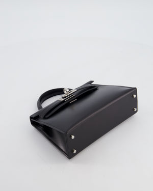 *SUPER RARE* Hermès Mini Kelly II 20 Bag in Noir Box Leather with Palladium Hardware