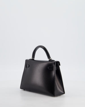 *SUPER RARE* Hermès Mini Kelly II 20 Bag in Noir Box Leather with Palladium Hardware