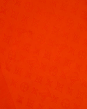 Louis Vuitton Classic Monogram Silk Fringe Scarf in Orange