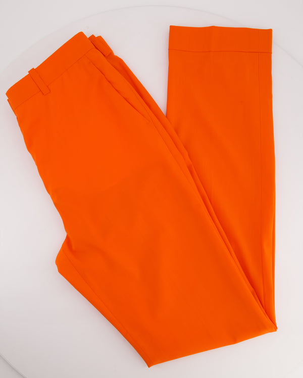 Hermes Bright Orange Tailored Trousers FR 38 Size UK 8