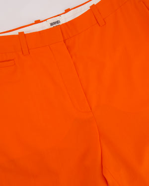 Hermes Bright Orange Tailored Trousers FR 38 Size UK 8