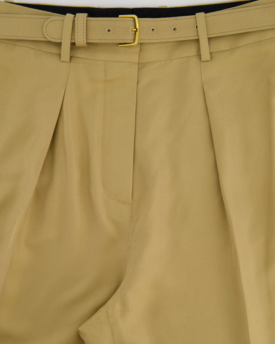 Loro Piana Tan Barrel Trousers with Waistband Detail IT 38 (UK 6)