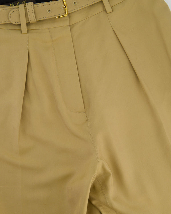Loro Piana Tan Barrel Trousers with Waistband Detail IT 38 (UK 6)