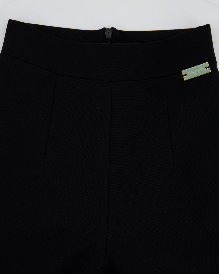 Balmain Black Knit Stirrup Leggings Size XS (UK 4-6)