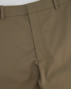 Loewe Khaki Wool Tapered Trousers with Back Pocket Size FR 42 (UK 14)