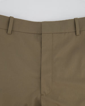 Loewe Khaki Wool Tapered Trousers with Back Pocket Size FR 42 (UK 14)