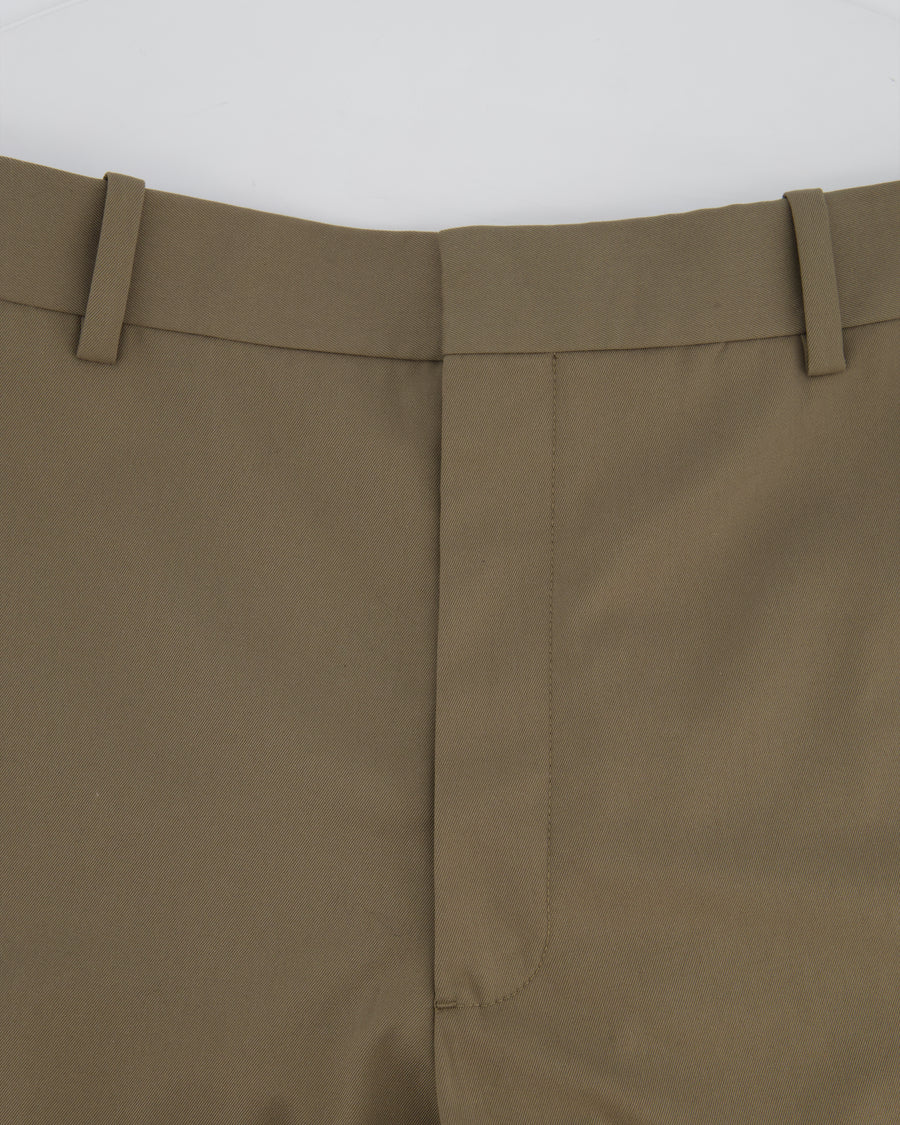 Loewe Khaki Wool Tapered Trousers with Back Pocket Size FR 42 (UK 14)