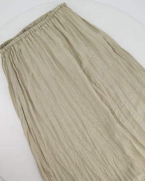 Toteme Green Crinkled Silk Midi Skirt Size FR 32 (UK 4)