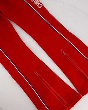 Christian Dior Red Ski Trousers with White Stripe and Logo Detail Size FR 36 (UK 8)