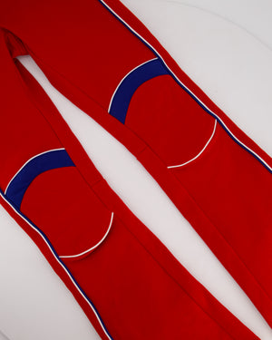 Christian Dior Red Ski Trousers with White Stripe and Logo Detail Size FR 36 (UK 8)