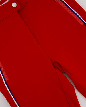 Christian Dior Red Ski Trousers with White Stripe and Logo Detail Size FR 36 (UK 8)